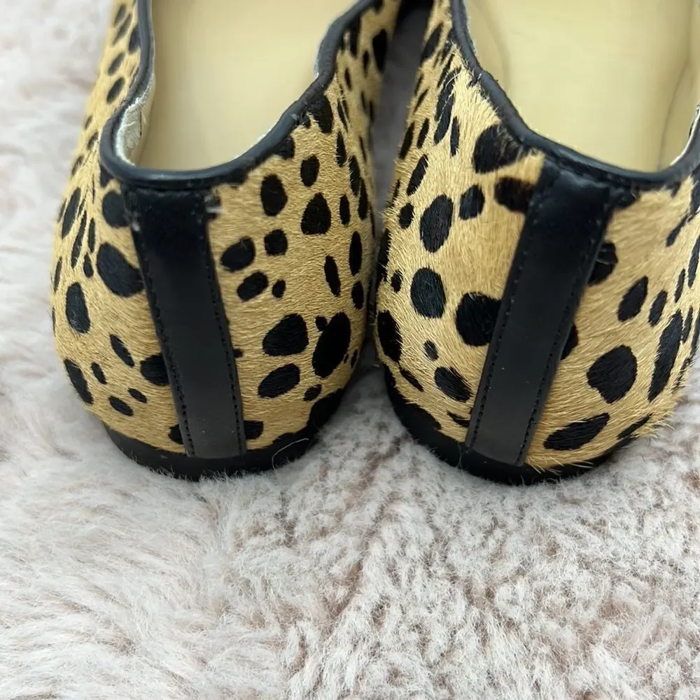 Ann Taylor leather calf hair 6.5M rounded toe flats
